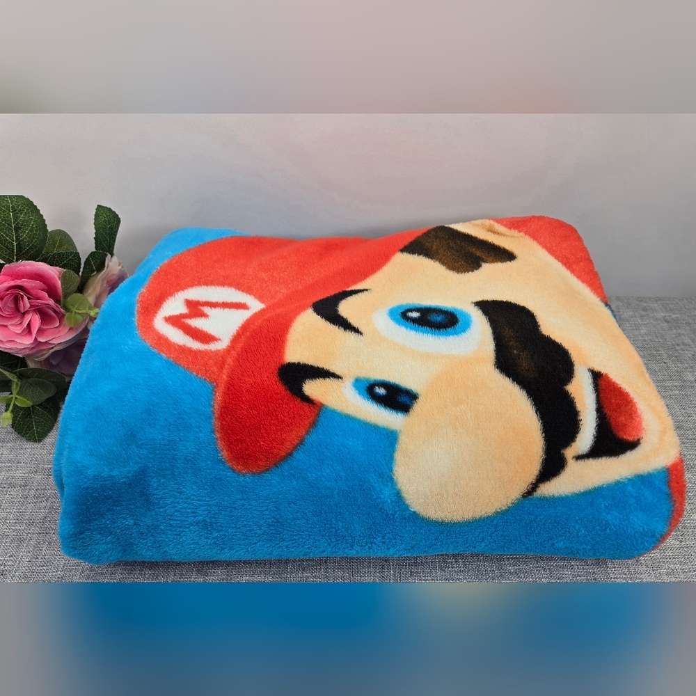 Vintage Super‎ Mario & Yoshi Ride Fleece Throw Blanket Size 46"  x 60"